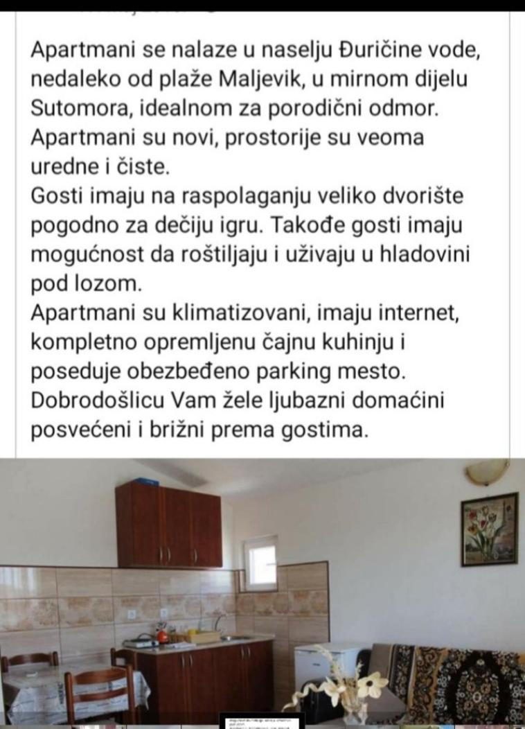 Apartmani Joca Sutomore Exteriér fotografie